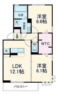 山梨県甲府市徳行5【アパート】の間取り