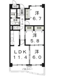 群馬県高崎市貝沢町【マンション】の間取り