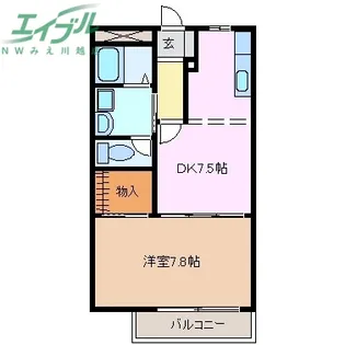 エステート川崎C棟【2階】の間取り