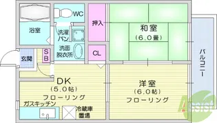 サンライフてらさき【2階】の間取り