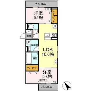 D-ROOM松木B【2階】の間取り