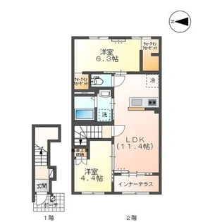 2LDKの間取り画像