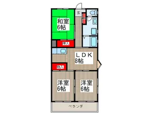 パレス中村【2階】の間取り