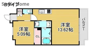 1LDKの間取り画像