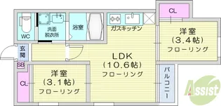 REGALESTノワ【2階】の間取り