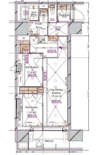 ブランシエスタ浅草蔵前【9階】の間取り