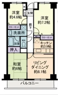 ベルコースト茅ヶ崎【2階】の間取り