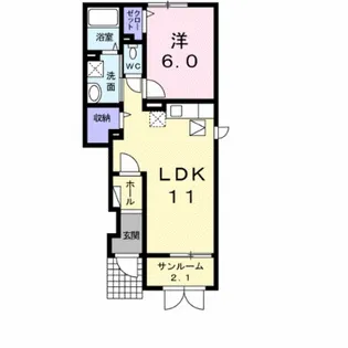 グローリーアカヒラ【1階】の間取り