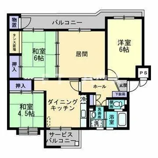 検見川アートホームズ10号棟【1階】の間取り