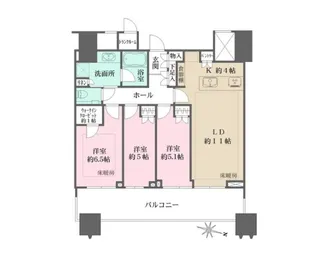 パークコート文京小石川ザ・タワー【38階】の間取り