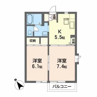 2Kの間取り画像