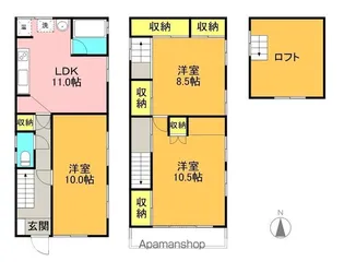 岐阜県岐阜市桜通6【一戸建】の間取り