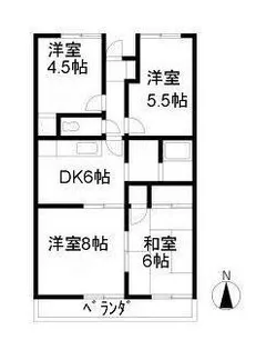 ロワールウエスト 1【2階】の間取り
