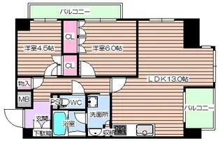 シティエール東梅田II【2階】の間取り