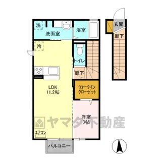 リェス クラスィーヴイ【2階】の間取り