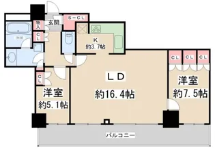 The Kashiwa Tower【20階】の間取り