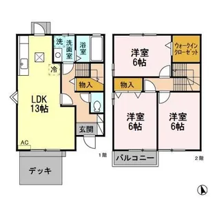 ウエストヴィレッジ A/B/C/D/E/F/G/Hの間取り