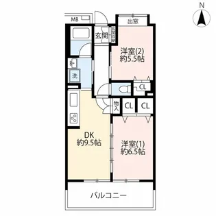URシャレール荻窪【4階】の間取り