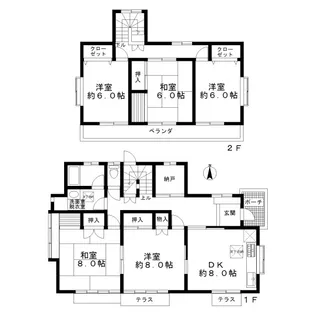 宮城県多賀城市山王字北寿福寺【一戸建】の間取り