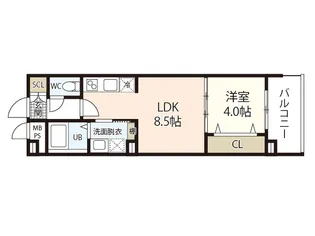 FLAX十日市【8階】の間取り