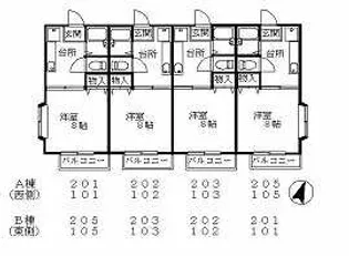 ドエルエンジェルB棟【1階】の間取り
