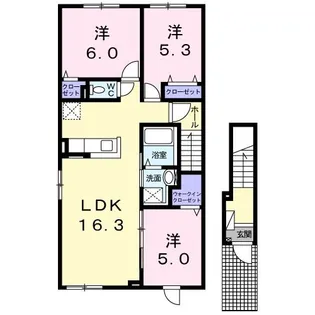 プルメリアV【2階】の間取り