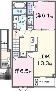 メゾン・ボヌールII【2階】の間取り