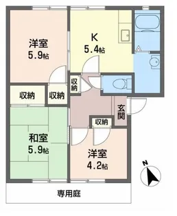 アコーデリア東浜【1階】の間取り