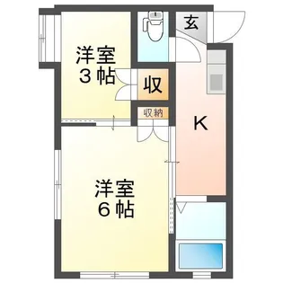 ウイング中木戸II【1階】の間取り