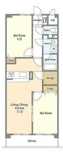 ウッドフィールド久が原【3階】の間取り