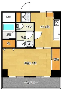 BUENA西堀前通一番町【8階】の間取り