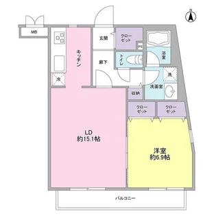 サンフラット【3階】の間取り