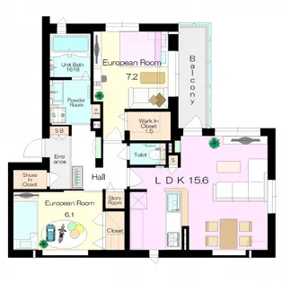 メゾンメリールゥ【2階】の間取り