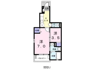 アクアプリマベール【1階】の間取り