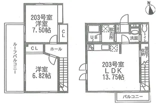 フタバハイムNo.six【2階】の間取り