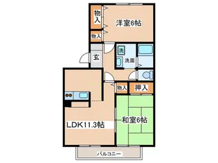 フレマリ-ル桜ヶ丘B【1階】の間取り