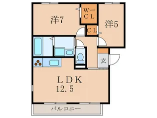 クレ-ルメゾン中田 B棟【3階】の間取り