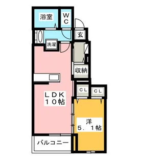 カームパインツリー21 B【1階】の間取り