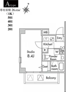 プライムアーバン南烏山【2階】の間取り