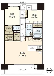 パークホームズ段原【9階】の間取り