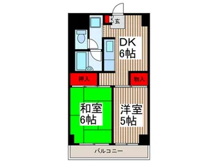 フクロクハイマンション1号館【4階】の間取り