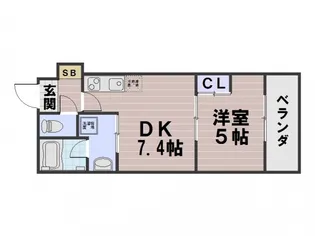 クレドール洛東【4階】の間取り