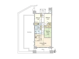 シティハウス星ヶ丘【16階】の間取り