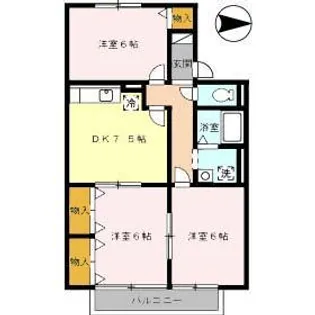 サンクイール【2階】の間取り