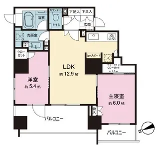 パークリュクス虎ノ門【14階】の間取り
