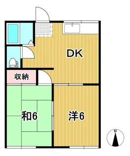 フラワーハイツA【1階】の間取り