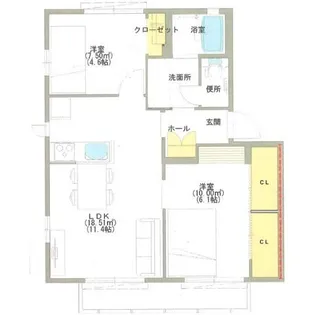 パークサイドウエノC【1階】の間取り