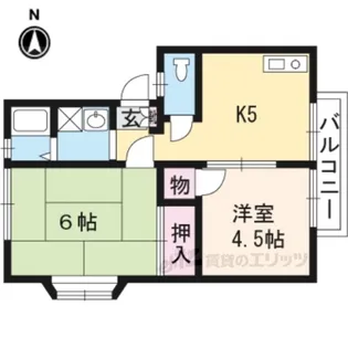メゾンドヤーブB棟【2階】の間取り