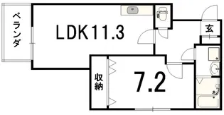 ルセロ鞍馬口【2階】の間取り