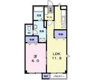 シャトーヴェール【1階】の間取り